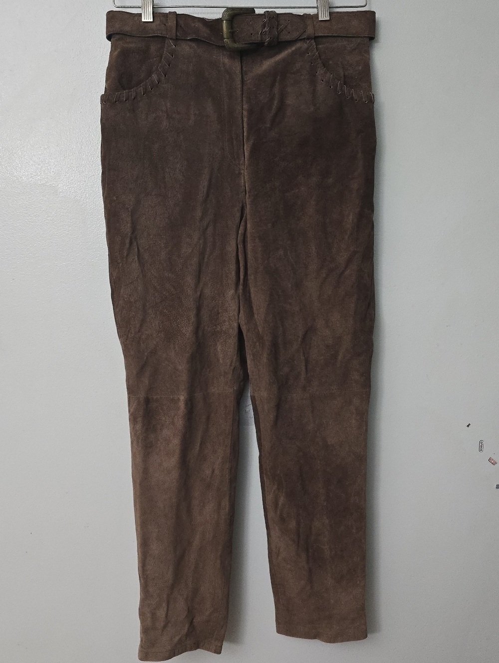 Maggie Lawrence Brown Suede Leather Pants Size 16 Western Country *Read
